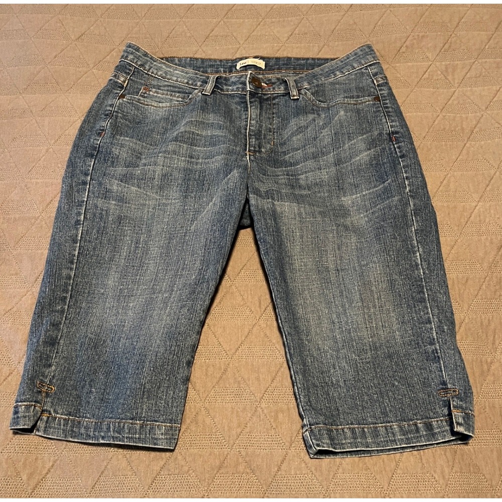Lee Denim Bermuda Shorts Womens 10M Blue Pre-owned Low Waist Stretch Casual